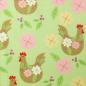 Preview: Bauwoll Druck Hühner mit Blüten auf Grün von Happy Easter by Swafing 